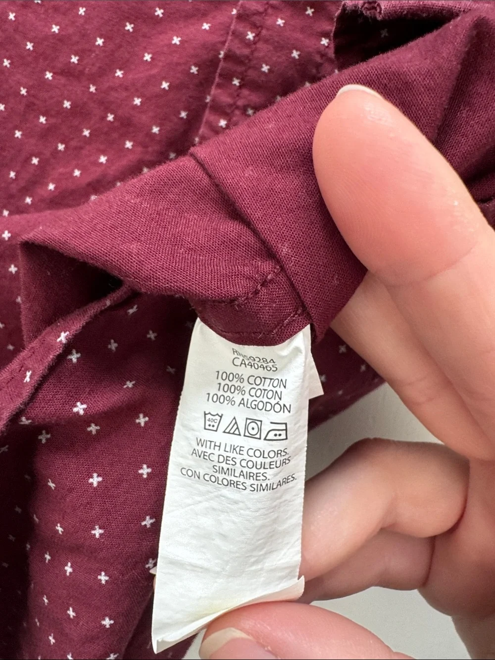 The Children's Place Burgundy Short-Sleeve Button-Down Shirt with Micro Dots